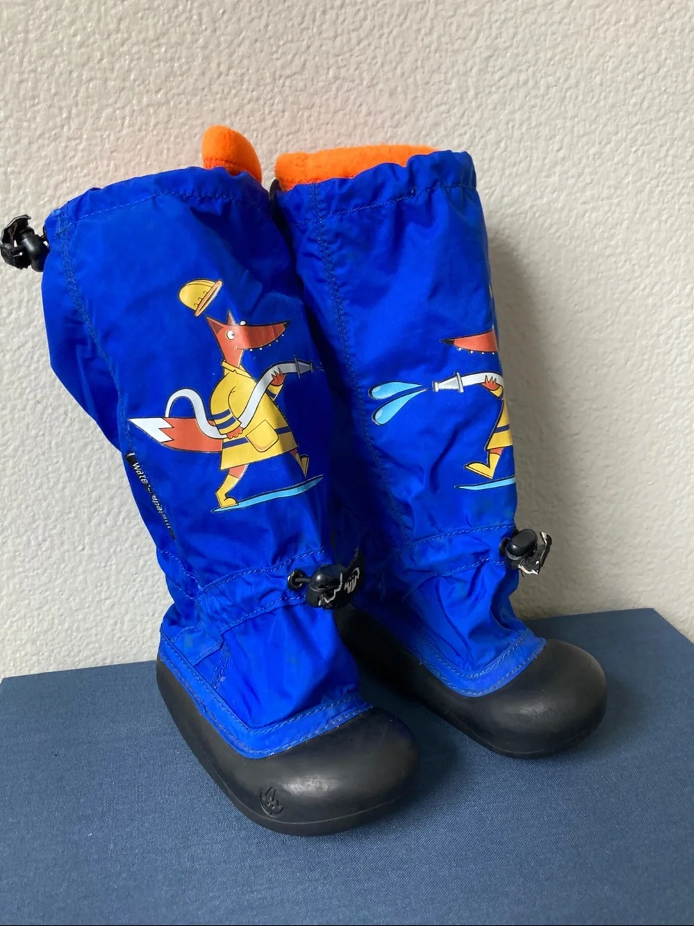 MyMayu Muddy Munchkins water repellent rain boots Fox detail sz 5/6